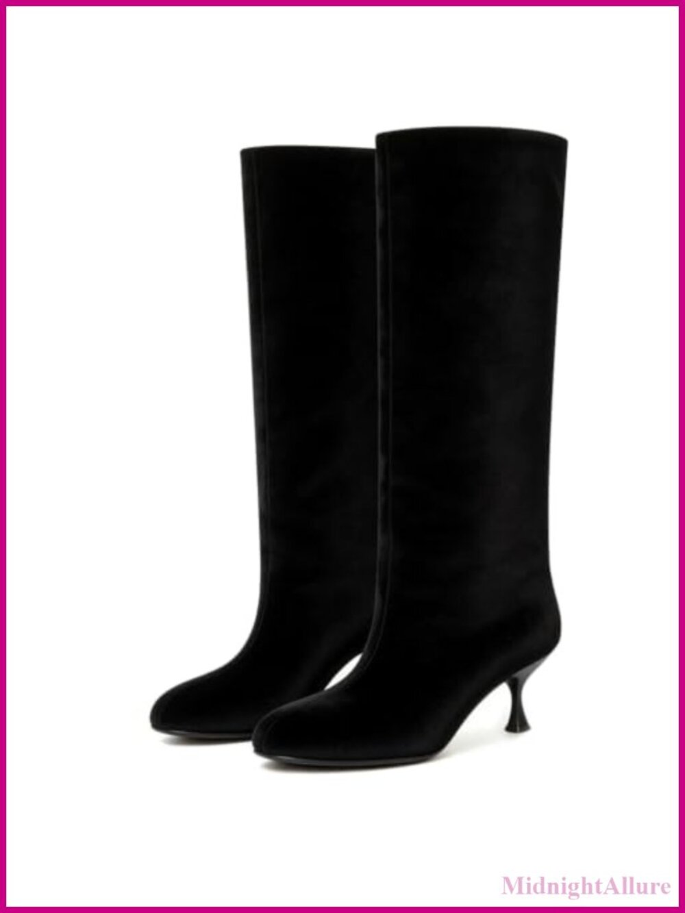 Suede Knee High Boots Women Wide Calf Kitten Heel Tall Pull-On